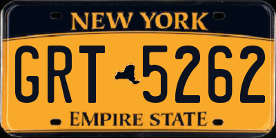 NY license plate GRT5262