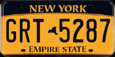 NY license plate GRT5287