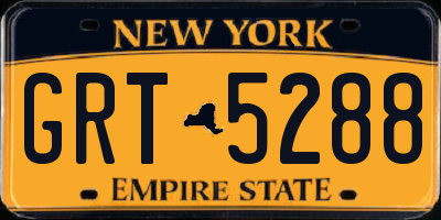 NY license plate GRT5288