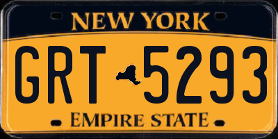 NY license plate GRT5293