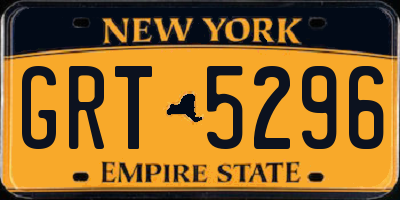NY license plate GRT5296