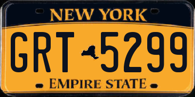 NY license plate GRT5299