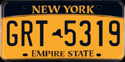 NY license plate GRT5319
