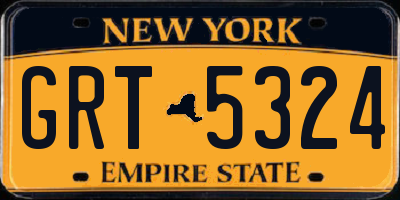 NY license plate GRT5324