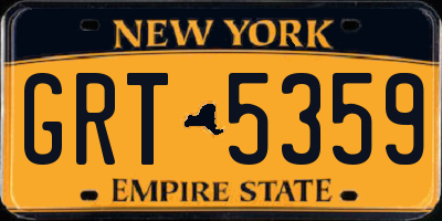 NY license plate GRT5359