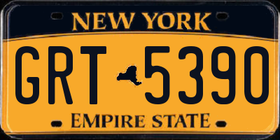 NY license plate GRT5390