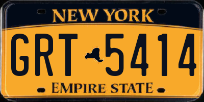 NY license plate GRT5414