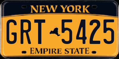 NY license plate GRT5425