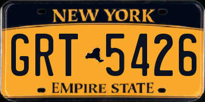 NY license plate GRT5426