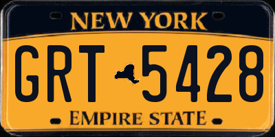 NY license plate GRT5428