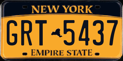 NY license plate GRT5437