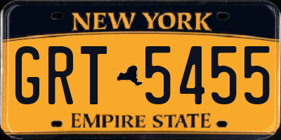 NY license plate GRT5455