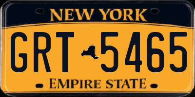 NY license plate GRT5465