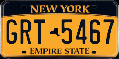 NY license plate GRT5467