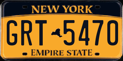 NY license plate GRT5470