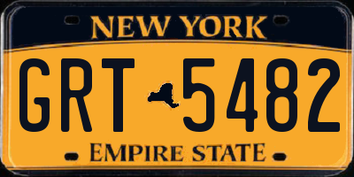 NY license plate GRT5482