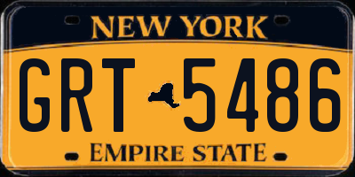 NY license plate GRT5486