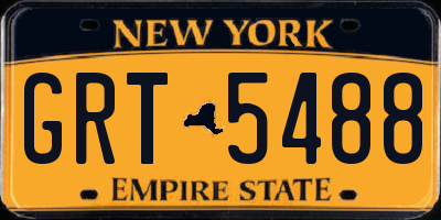 NY license plate GRT5488