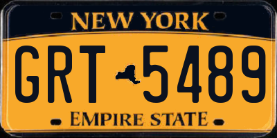 NY license plate GRT5489