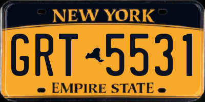 NY license plate GRT5531