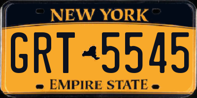NY license plate GRT5545