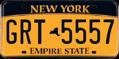 NY license plate GRT5557