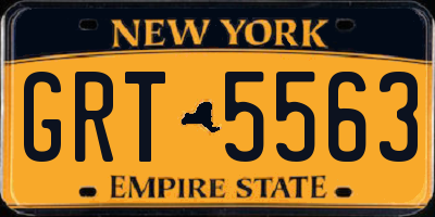 NY license plate GRT5563
