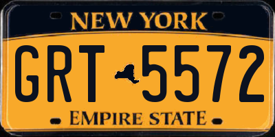 NY license plate GRT5572