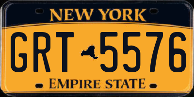 NY license plate GRT5576