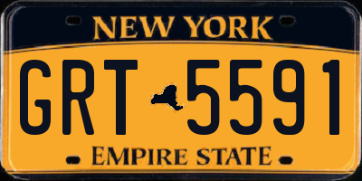 NY license plate GRT5591
