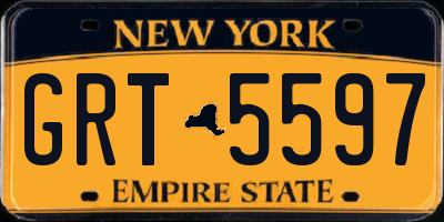 NY license plate GRT5597