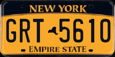 NY license plate GRT5610