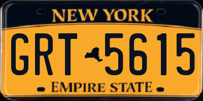 NY license plate GRT5615
