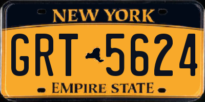 NY license plate GRT5624