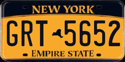 NY license plate GRT5652