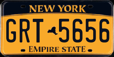 NY license plate GRT5656