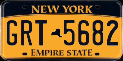 NY license plate GRT5682