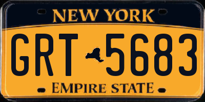 NY license plate GRT5683