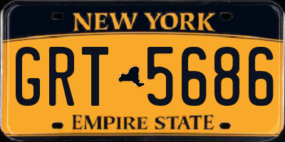NY license plate GRT5686