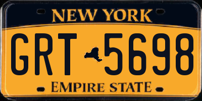 NY license plate GRT5698