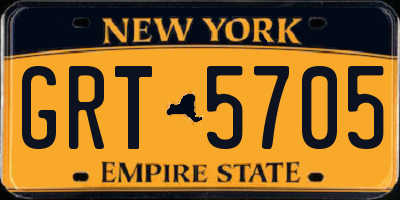 NY license plate GRT5705