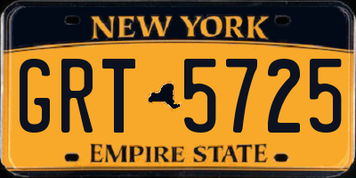 NY license plate GRT5725