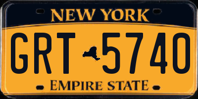 NY license plate GRT5740