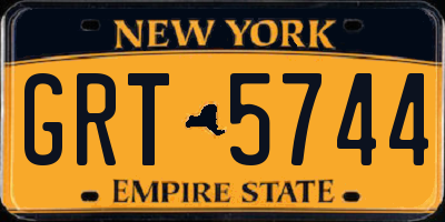 NY license plate GRT5744