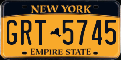 NY license plate GRT5745