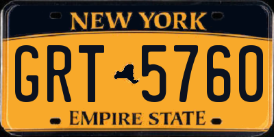 NY license plate GRT5760