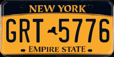 NY license plate GRT5776