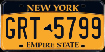 NY license plate GRT5799