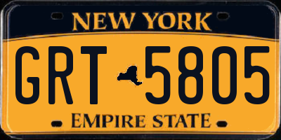 NY license plate GRT5805