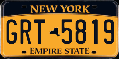 NY license plate GRT5819
